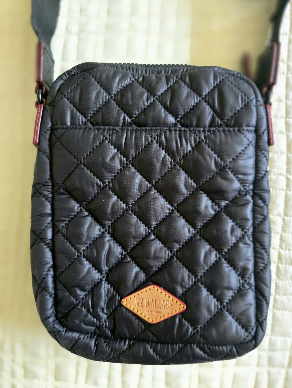 MZ Wallace Black Quilted Crossbody with Tan Logo Accent NWOT - Picture 7 of 10